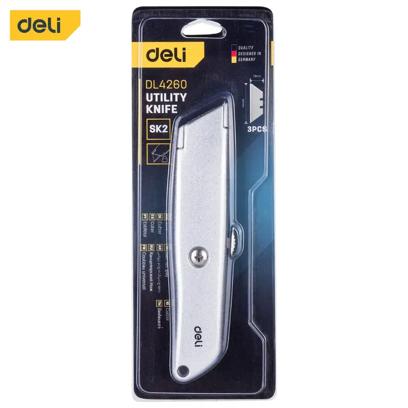 Deli 19mm Aluminum Alloy Heavy Duty Utility Knife | DL4260