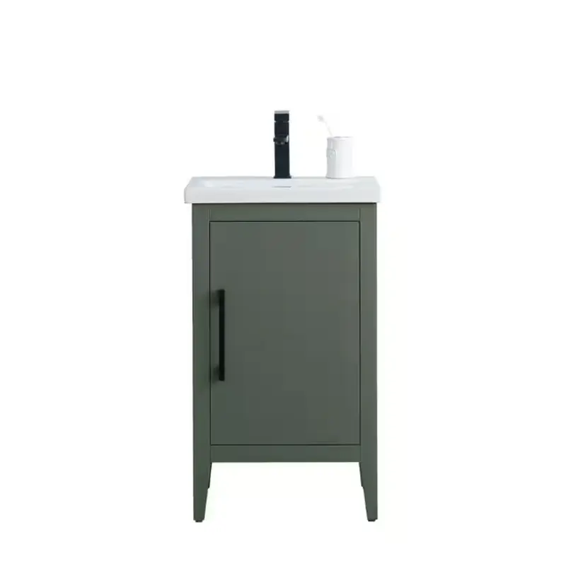 20 in. W x 15.8 in D x 34 in. H Single Sink Bathroom Vanity Cabinet in Vintage Green with Ceramic Top