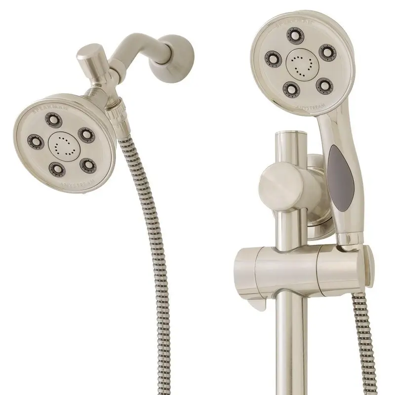 3-spray 3.75 in. Dual Shower Head and Handheld Shower Head in Brushed NickelBrushed Nickel / 6.5