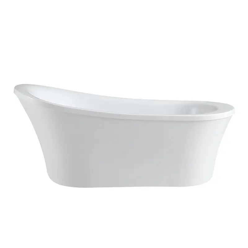 Aiden 34.25 in. W x 71 in. L Gloss White Acrylic Flatbottom Non-Whirpool Bathtub
