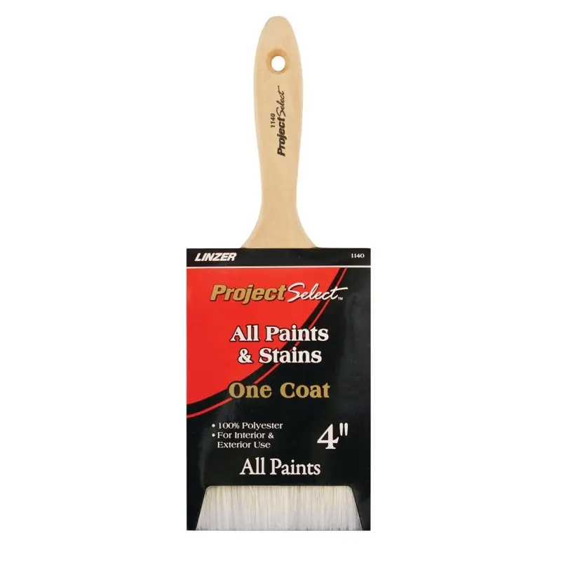 Linzer WC 1140-4 Paint Brush, 4 in W, 3-3/4 in L Bristle, Varnish Handle