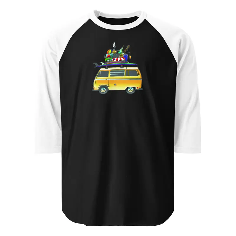 RAD Bus Raglan Baseball T-ShirtBlack / White / XS