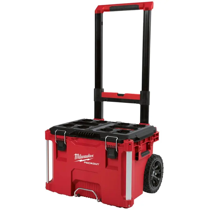 Milwaukee PACKOUT 48-22-8426 Rolling Tool Box, 250 lb, Plastic, Red, 18.6 in L x 22.1 in W x 25.6 in H Outside
