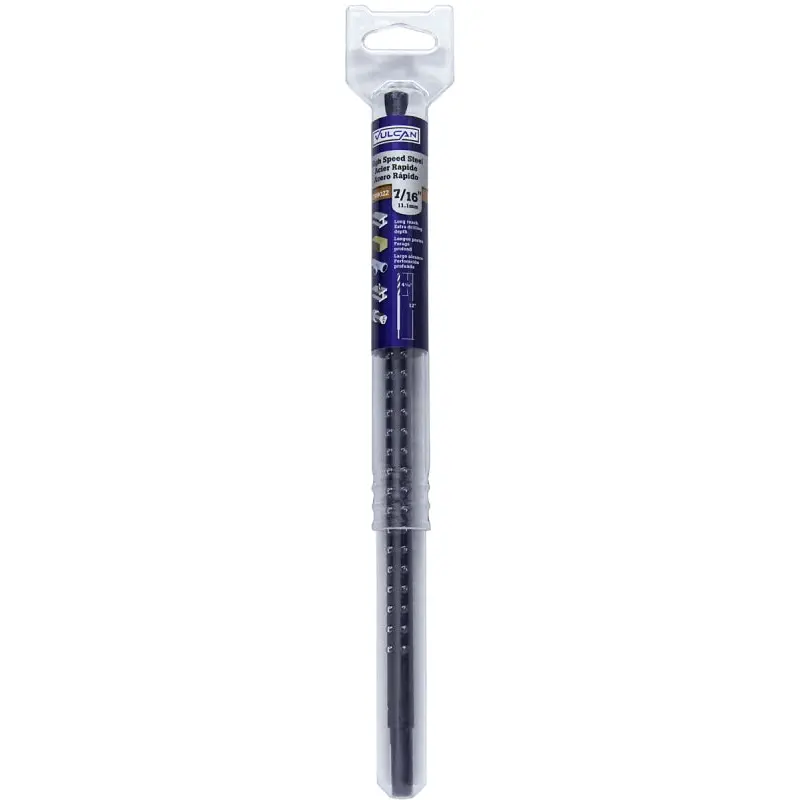 Vulcan Drill Bit, 7/16 in Dia, 12 in OAL, Twist Flute, Flat Shank