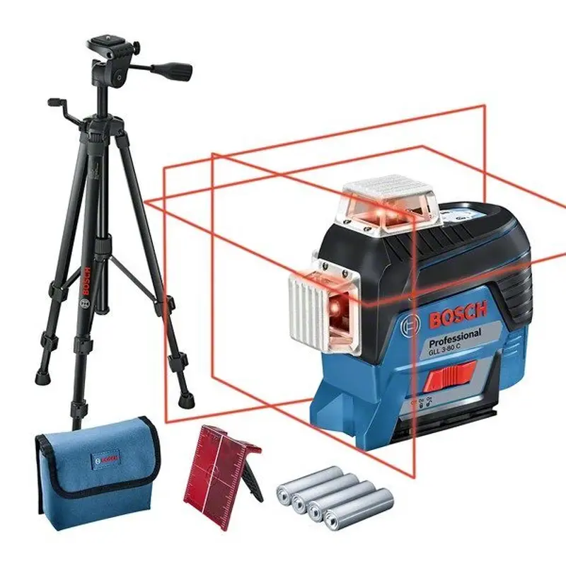 Line Laser | GLL 3 - 80 C with 4 battery , tripod