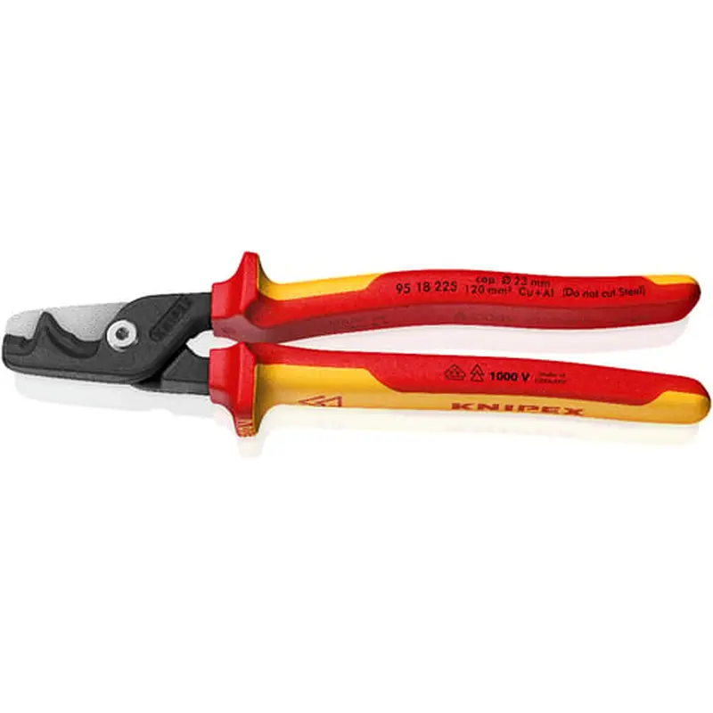 KNIPEX 95 18 225 SBA KNIPEX StepCut XL Cable Shears with Step Cut