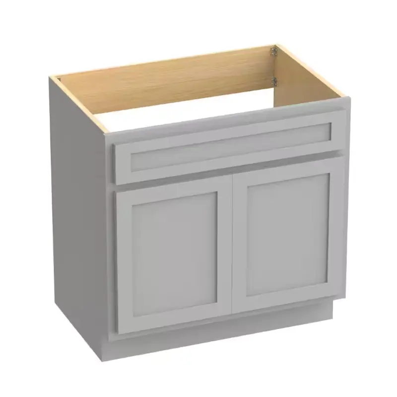 36 in. W x 21 in. D x 32.5 in. H 2-Doors Bath Vanity Cabinet Only in Gray