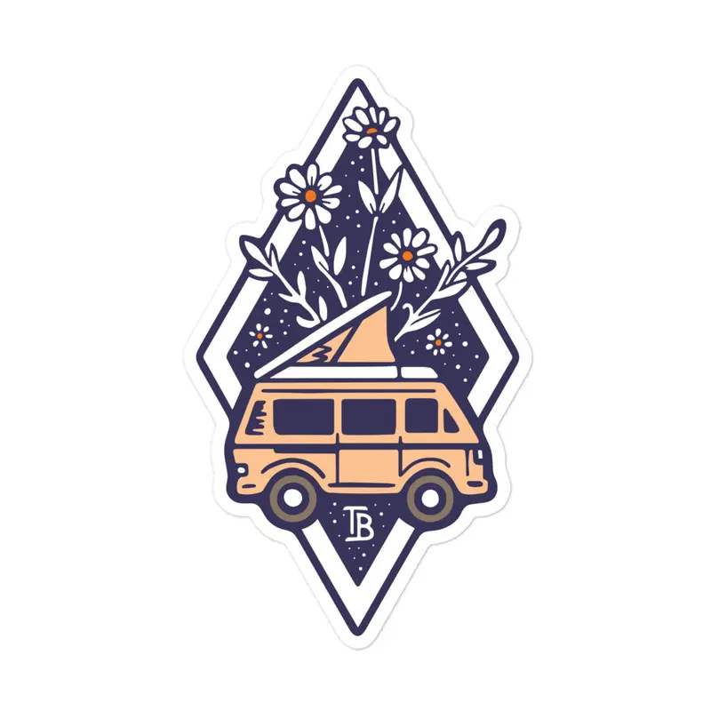 Bloom Peach Van Sticker33