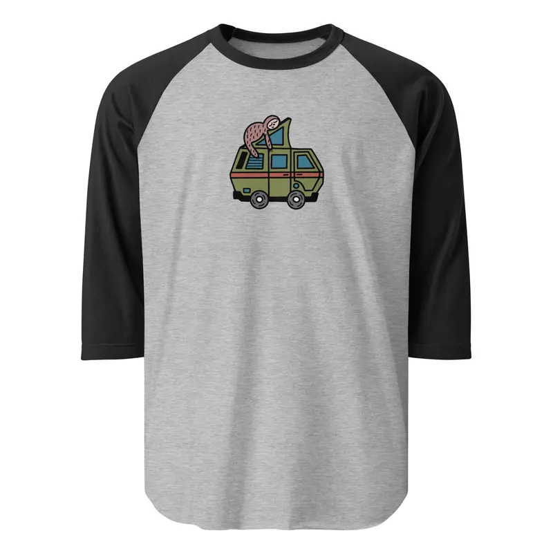 Stewie Sloth Raglan Baseball T-ShirtBlack / White / XS