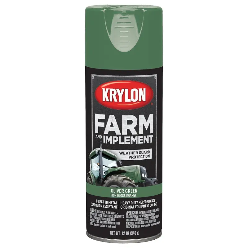 Krylon K01943000 Farm Equipment Spray, High-Gloss, Oliver Green, 12 oz