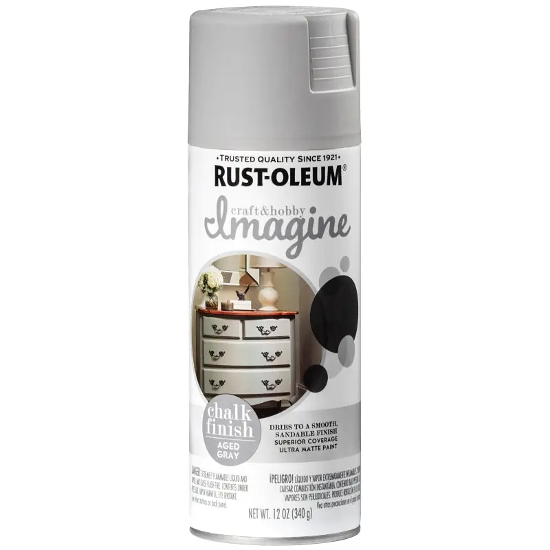 Rust-Oleum Imagine 354000 Craft Spray Paint, Chalk, Aged Gray, 12 oz, Can