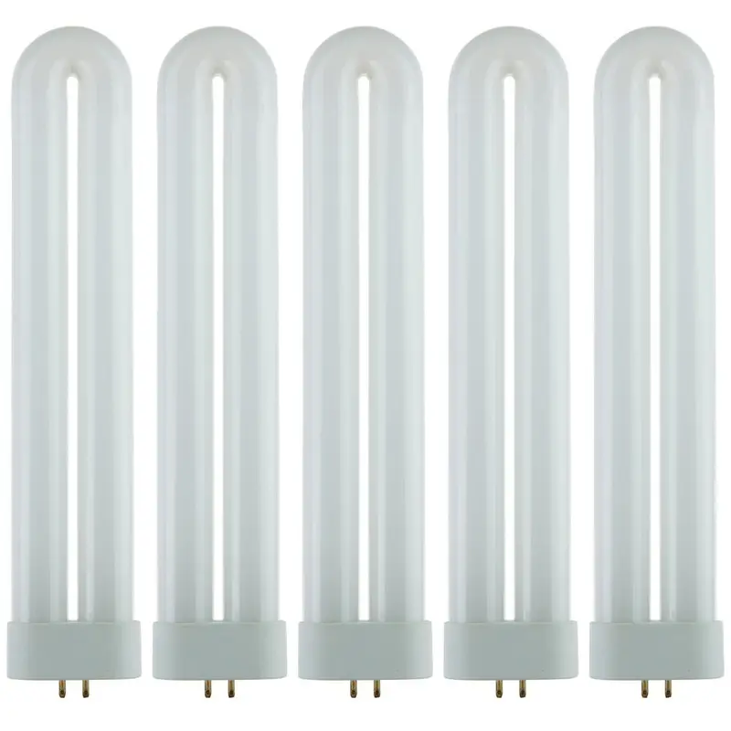 9 in. 18-Watt U-Bent T6 FUL 4-Pin GX10Q CFL Fluorescent Tube Light Bulb, Black Light (5-Pack).5 / each