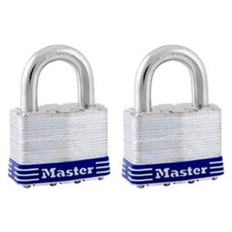 Laminated Keyed-Alike Steel Padlocks, 2-Pack, 2-In.