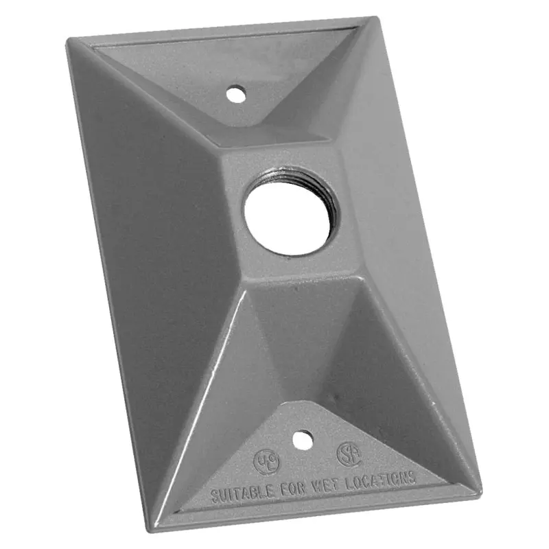 BWF RC-1V Lampholder Cover, 4-1/2 in L, 2-7/8 in W, Rectangular, Metal, Gray, Powder-Coated
