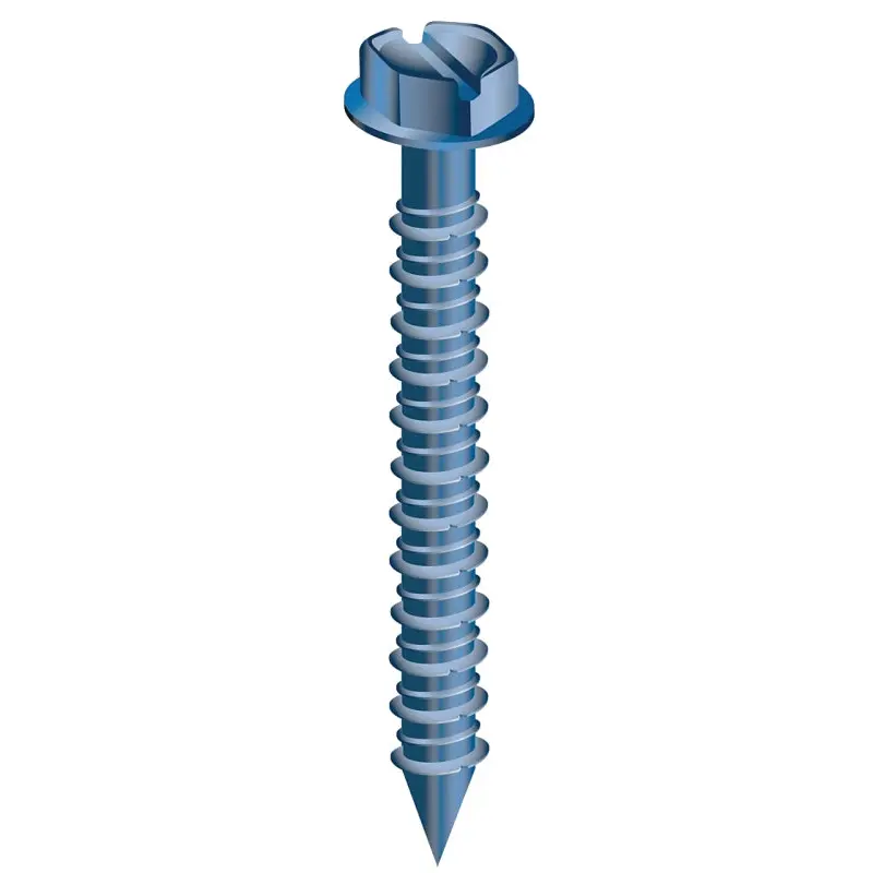 COBRA ANCHORS 671J Screw, 3/16 in Thread, 1-3/4 in L, Hex, Socket Drive, Steel, Fluorocarbon-Coated