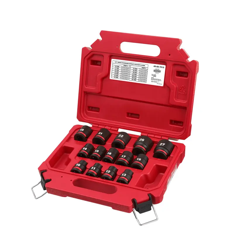 Milwaukee 49-66-7013 14PCSHOCKWAVE Impact Duty 1/2" Drive Metric Standard 6 Point Socket Set