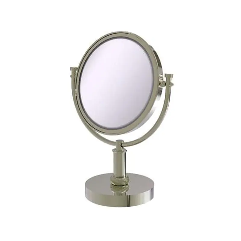 Allied Brass 8-in x 15-in Polished Nickel Double-Sided Magnifying Countertop Vanity Mirror