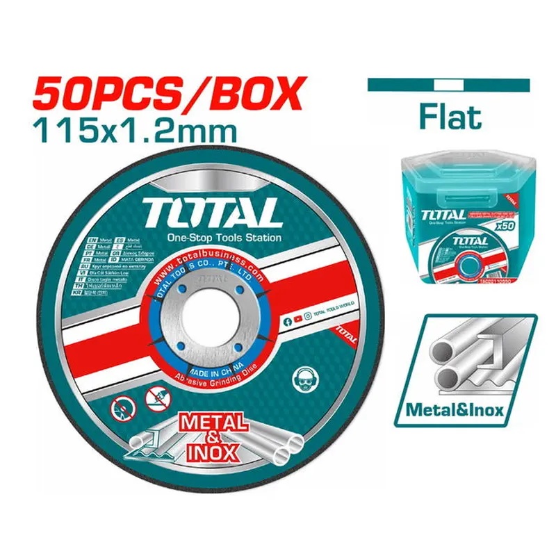 TOTAL ABRASIVE INOX - METAL CUTTING DISC 115 X 1.2mm SET 50PCS (TAC22111550)