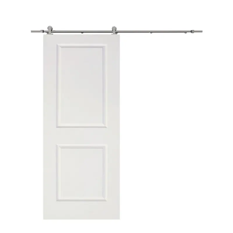 30 in. x 80 in. White Primed Composite Wood Barn Door Slab with Hardware SetWhite / 36 x 80 / 43