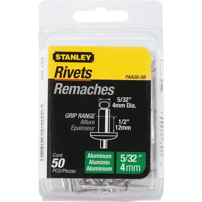 Stanley PAA58-5B Pop Rivet, Reusable, Aluminum, 50/PK