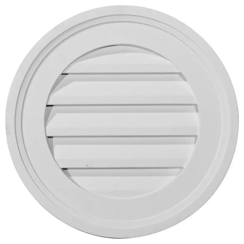 16 in. x 16 in. Round Primed Polyurethane Paintable Gable Louver Vent2.2 / each