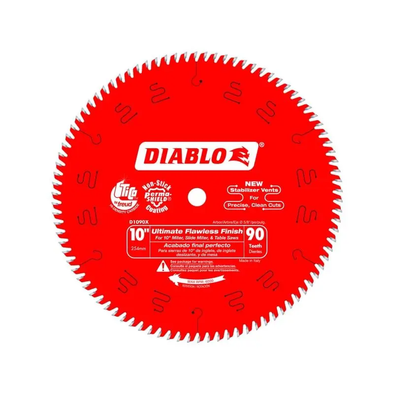 Diablo D1090X 10 in. x 90 Tooth Ultimate Flawless Finish Saw Blade