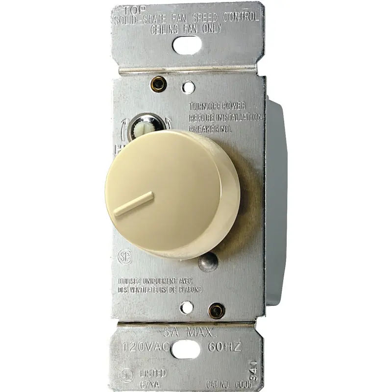 Eaton Wiring Devices RFS5-V-K Rotary Control Switch, 5 A, 120 V, Rotary Actuator, Polycarbonate, Ivory