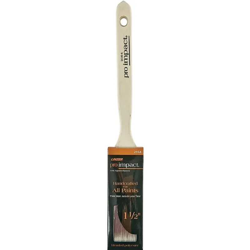 Linzer WC 2164-1.5 Paint Brush, 1-1/2 in W, 2-1/4 in L Bristle, Polyester Bristle, Sash Handle