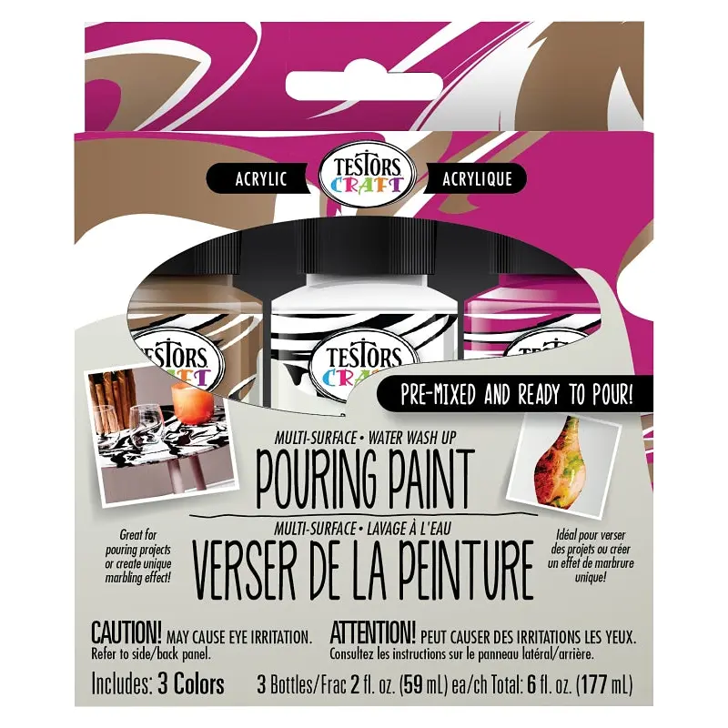 Testors 352451 Acrylic Artist Paint, Fuchsia/Gold/White, 2 oz