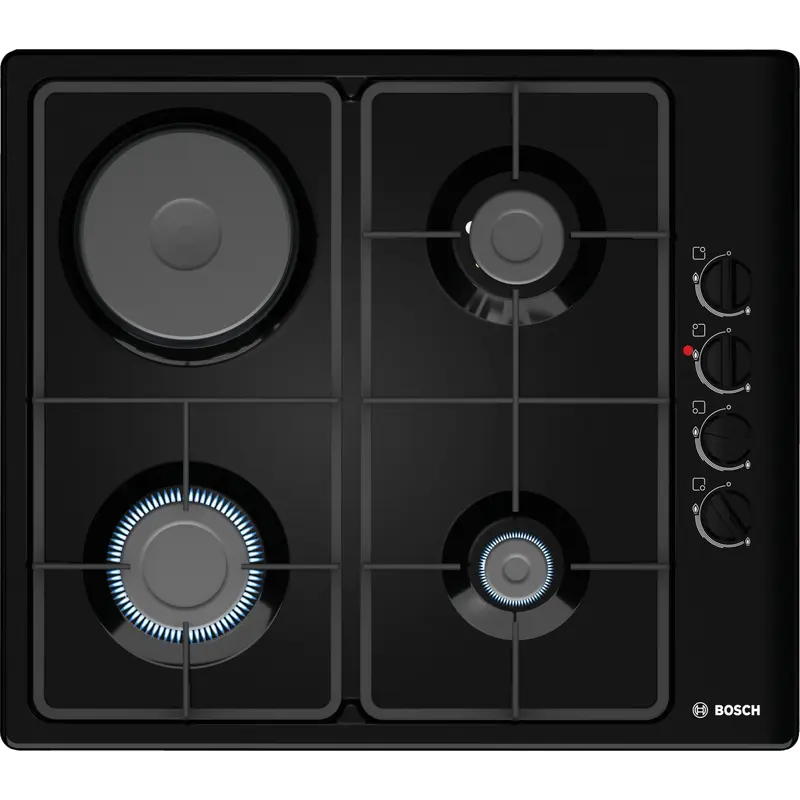 Series 2 Mixed hob (gas and electric) 60 cm Enameled steel, Black