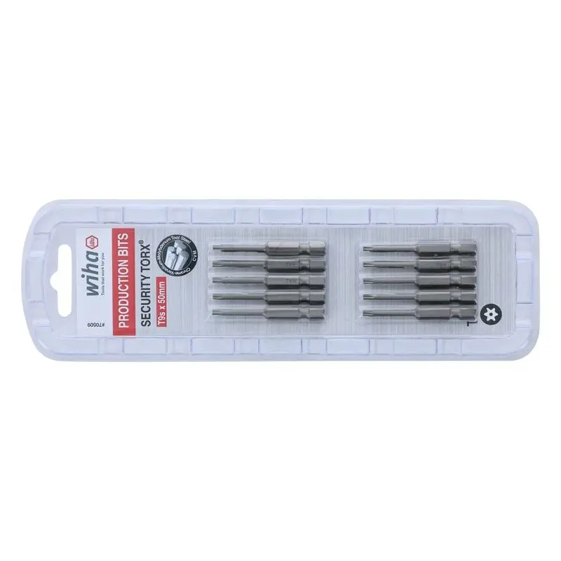 Wiha Security Torx Power Bit T9s Pack of 10 Bits