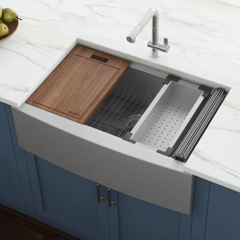 Apron-Front Stainless Steel 36 in. 16-Gauge Workstation Single Bowl Farmhouse Kitchen Sink81 / each