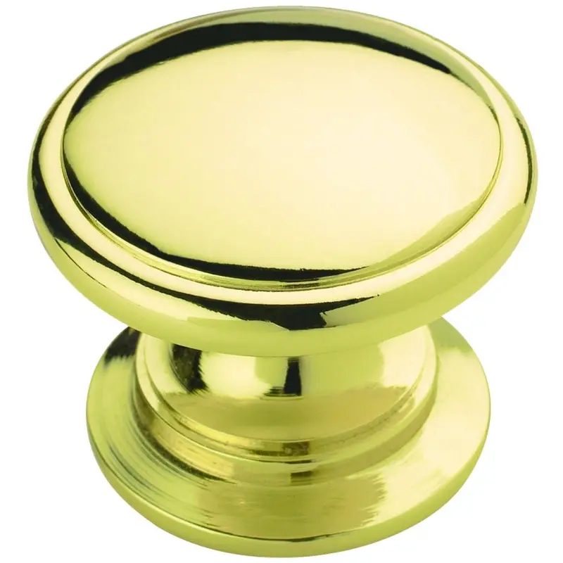 Amerock Allison Value Series BP530123 Cabinet Knob, 1-1/16 in Projection, Zinc, Polished Brass
