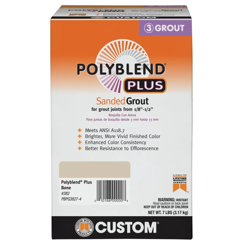 Custom Polyblend Plus PBPG3827-4 Sanded Grout, Bone, 7 lb Box