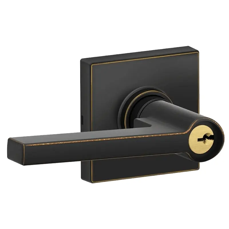 Schlage J Series J54 SOL 716 COL Entry Lever, Mechanical Lock, Aged Bronze, Metal, Residential, 3 Grade