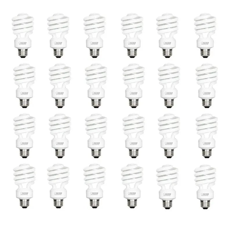 100-Watt Equivalent T3 Spiral Non-Dimmable E26 Base Compact Fluorescent CFL Light Bulb, Daylight 5000K (24-Pack)0.75 / package
