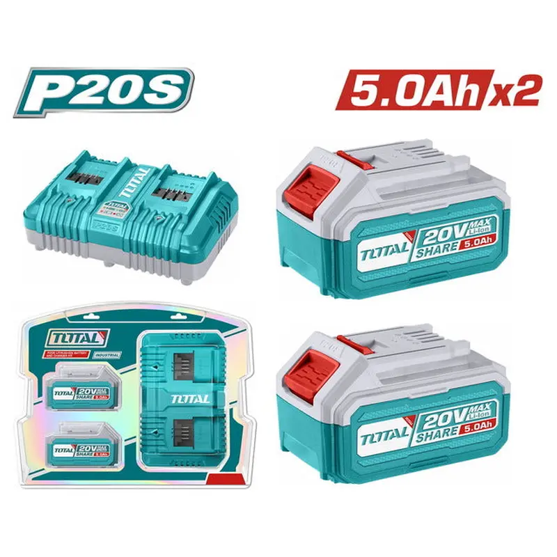 TOTAL P20S Lithium-Ion Battery and Charger Kit 20V (TFBCPK2425)