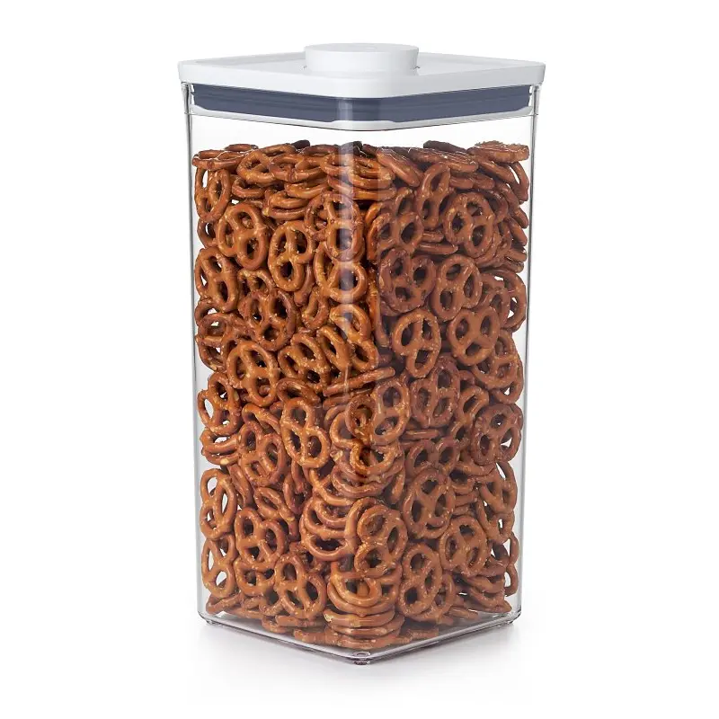 Good Grips POP 11233400 Food Container, 6 qt Capacity, Plastic, Clear, 6-1/2 in L, 6-1/2 in W, 12.6 in H