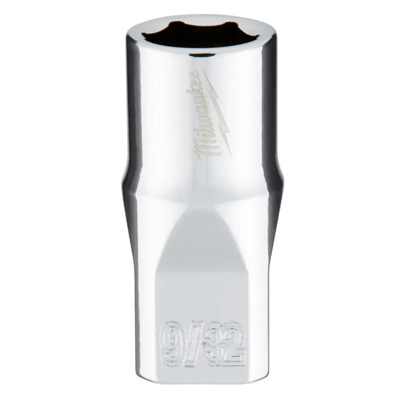 Milwaukee 45-34-9004 Socket, 9/32 in Socket, 1/4 in Drive, 6-Point, Chrome Vanadium Steel, Chrome