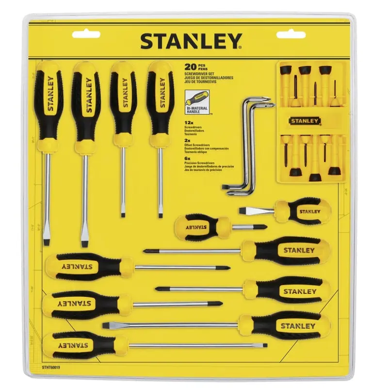 Stanley STHT60019 Screwdriver Set, 20-Piece, Alloy Steel, Nickel Plated