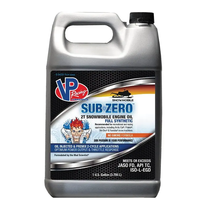 VP Racing Fuels Sub-Zero VP7110004 Synthetic 2T Snowmobile Oil, 1 gal