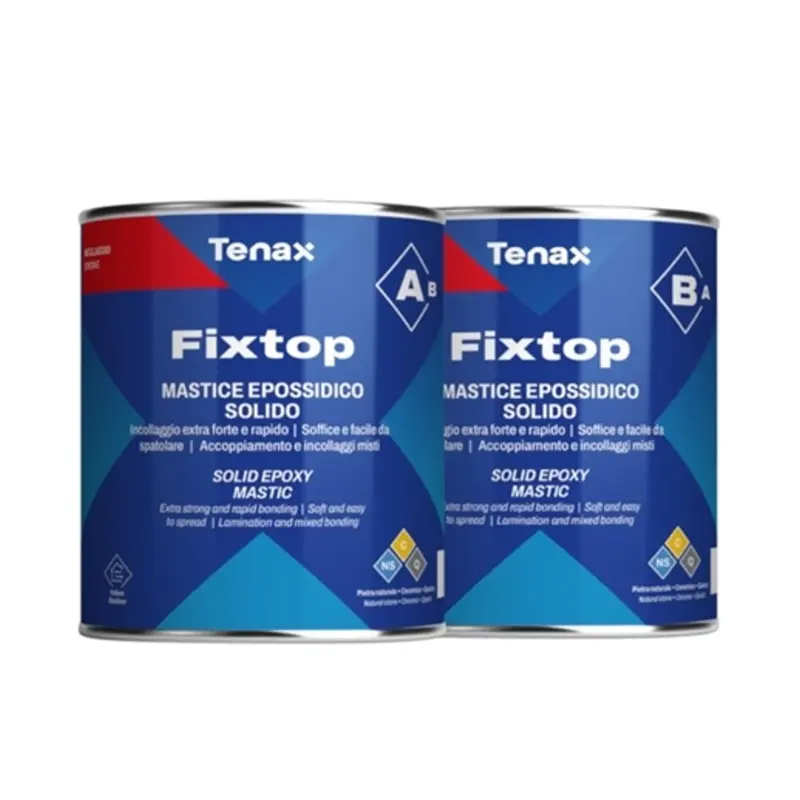 Tenax Fixtop A&B Liter Epoxy Adhesive Thin Layer Bonding for Stone, Ceramic, & Metal, Indoor/Outdoor Use