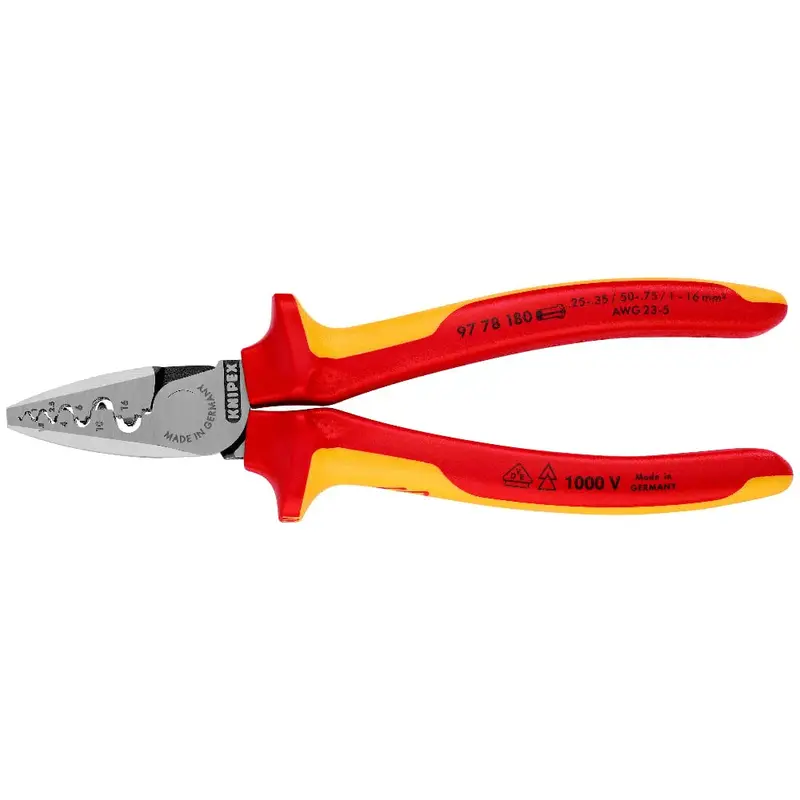 KNIPEX Crimping Pliers with Multi-Component Grips 180 mm