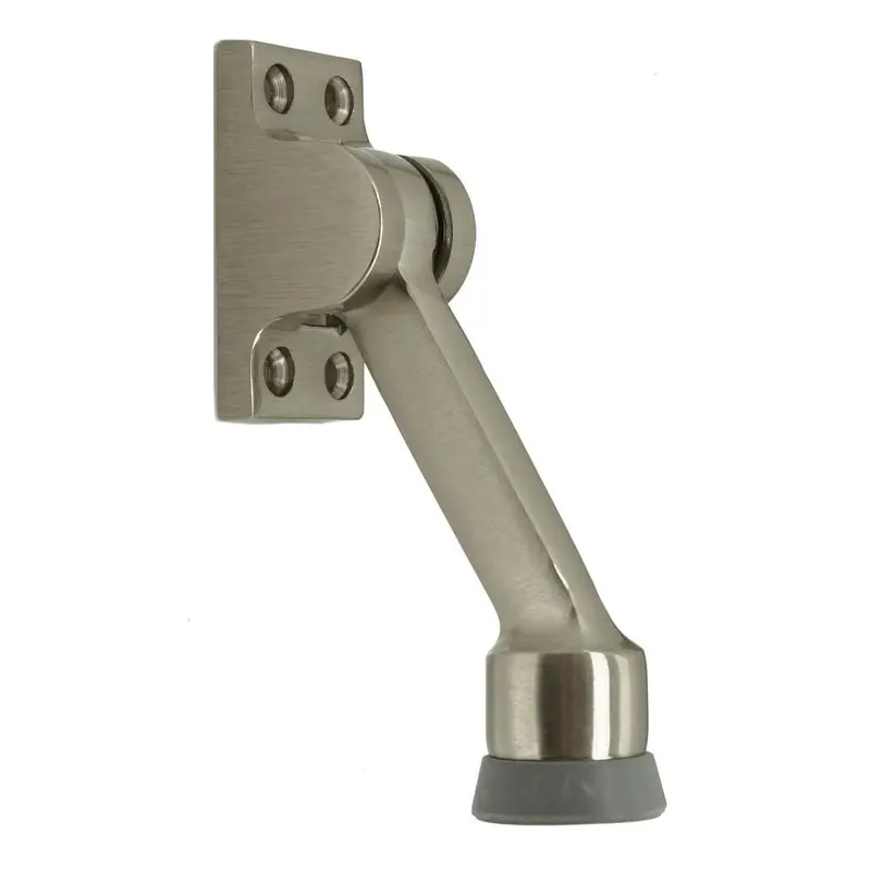 4-1/2 in. Solid Brass Square Kick Down Door Stop in Satin NickelSatin Nickel / 9 oz