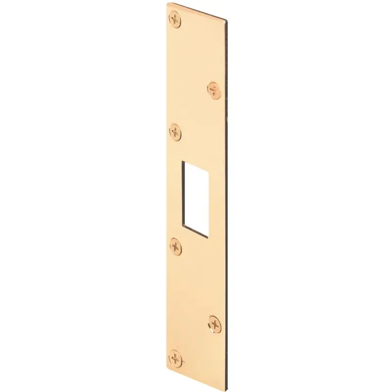 Defender Security Polished Brass 1-5/8 In. Deadbolt Security Strike Plate