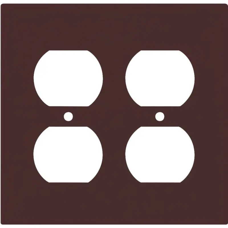 Eaton Wiring Devices PJ82B Duplex and Single Receptacle Wallplate, 4-7/8 in L, 4-15/16 in W, 2 -Gang, Polycarbonate