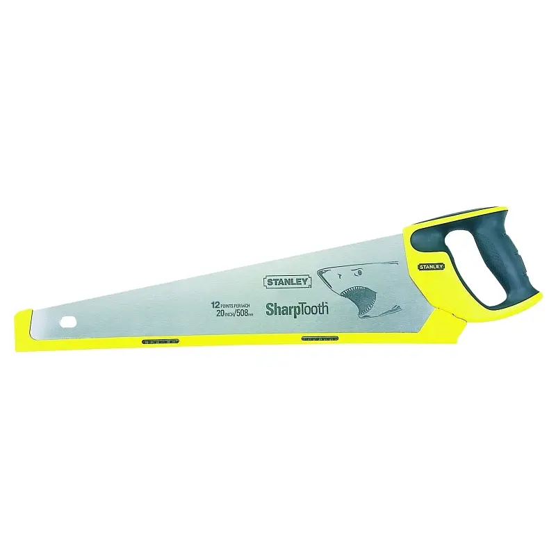 Stanley 20-527 Handsaw, 20 in L Blade, 11 TPI, Ergonomic Handle, Plastic/Rubber Handle