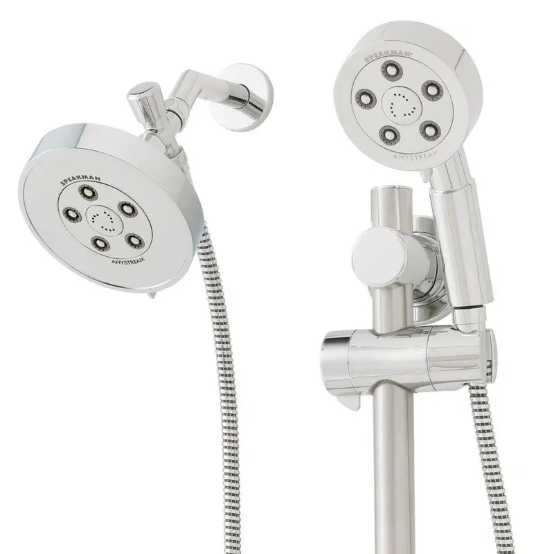 3-spray 4.75 in. Dual Shower Head and Handheld Shower Head in Polished ChromeBrushed Nickel / 6.5