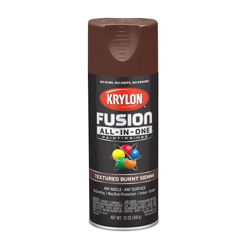 Krylon K02777007 Spray Paint, Textured, Burnt Sienna, 12 oz, Can