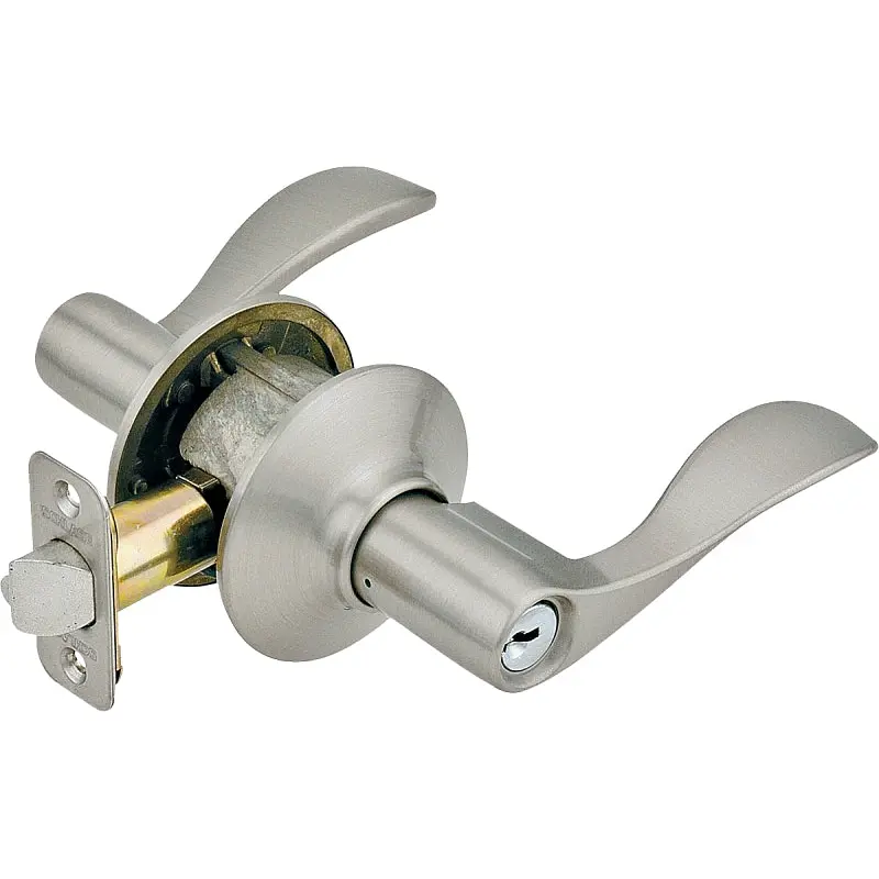 Schlage Accent Series F51A ACC 619 Entry Lever, Mechanical Lock, Satin Nickel, Metal, Residential, 2 Grade